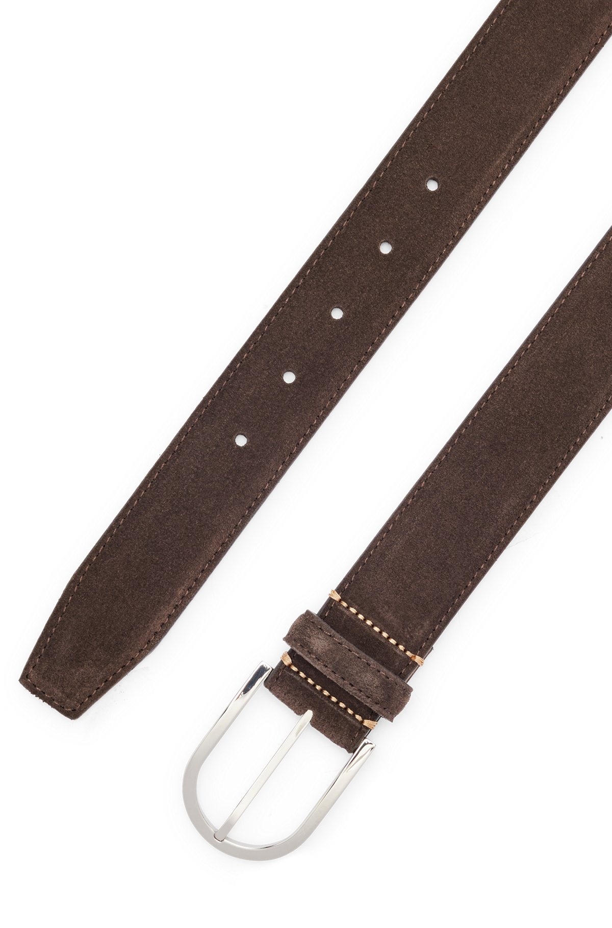 ITALIAN-SUEDE BELT WITH ROUNDED BRASS BUCKLE - 4