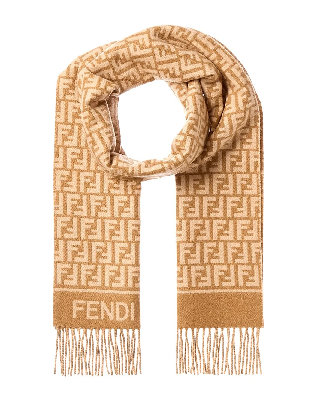 FENDI FF Wool & Cashmere-Blend Scarf - 1