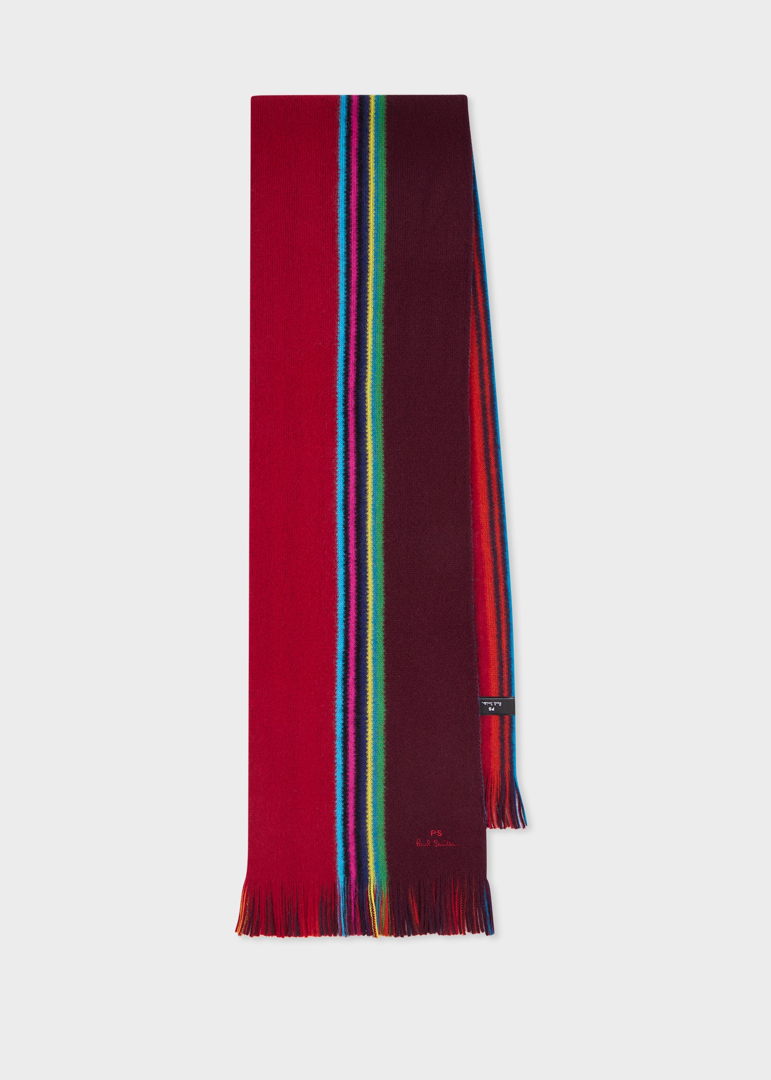 Red Reversible 'Sports Stripe' Scarf - 1