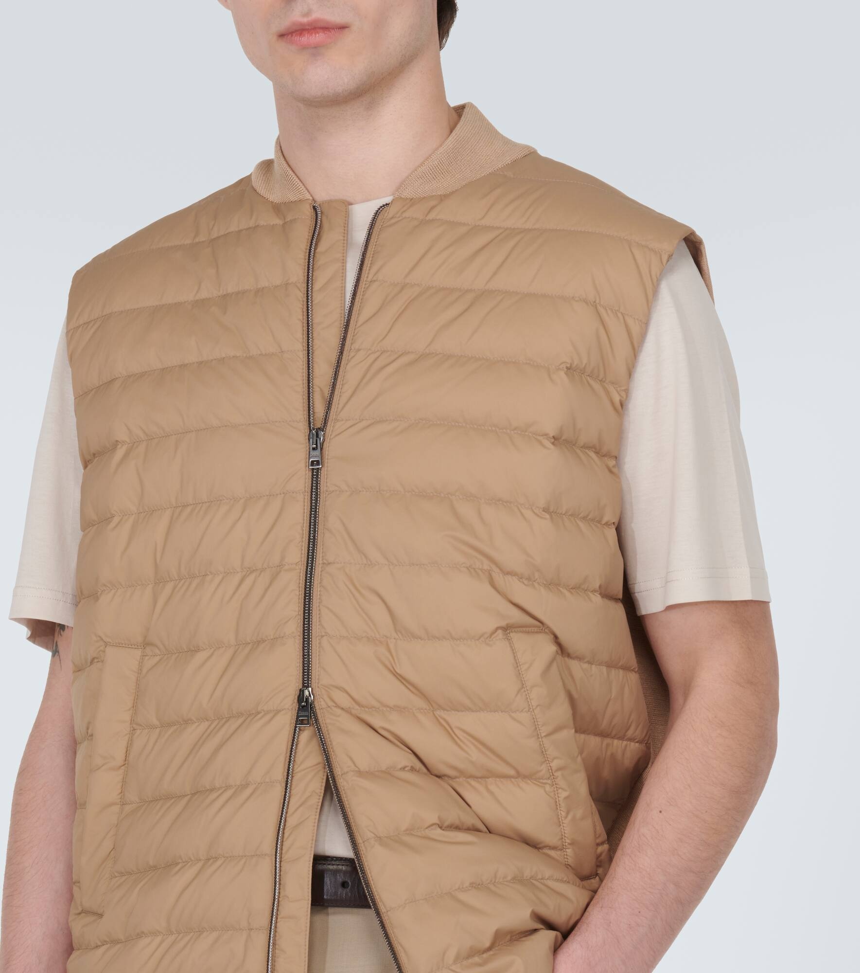 Wool and silk down vest - 5