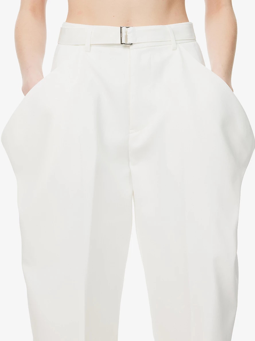 Cropped Wide-Leg Woven Trousers - 5