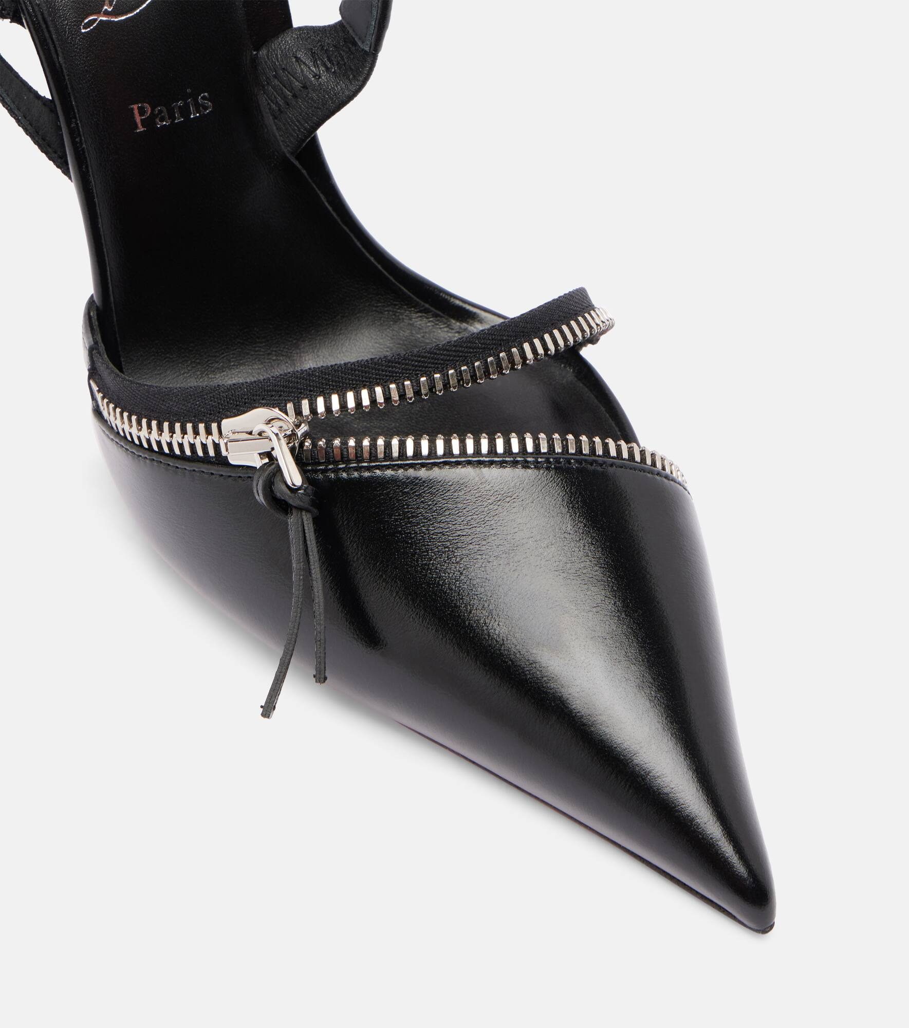 Slingyzip 100 leather slingback pumps - 5