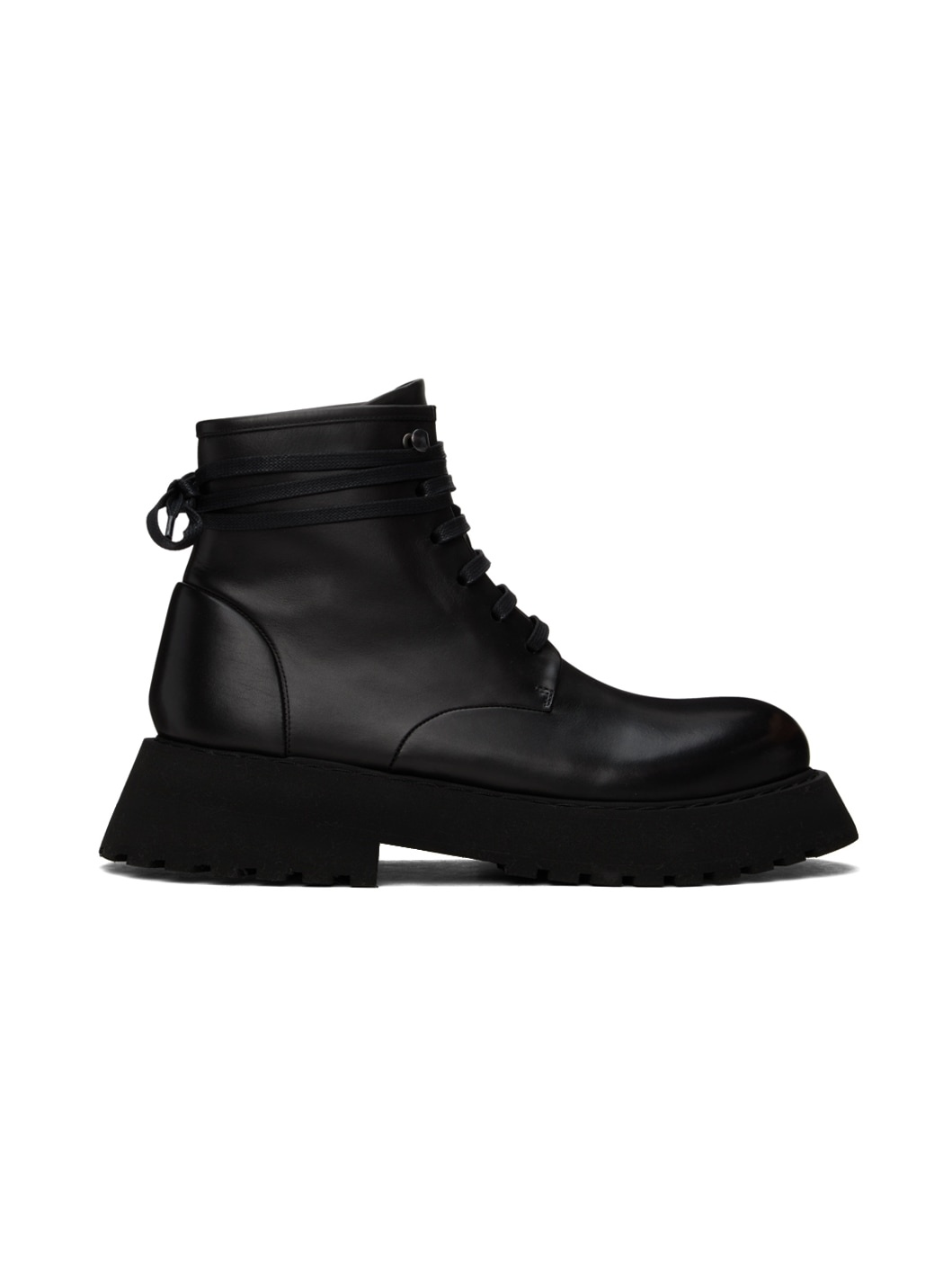Black Micarro Lace-Up Ankle Boots - 1