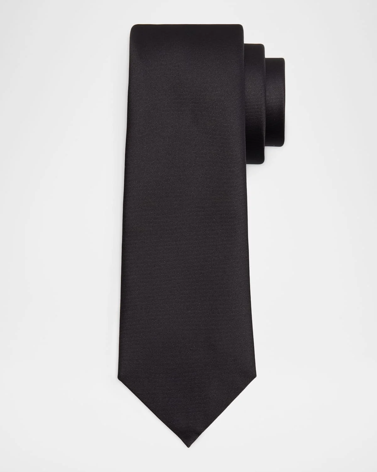 Men's Silk Twill Micro-Rib Solid Tie - 1