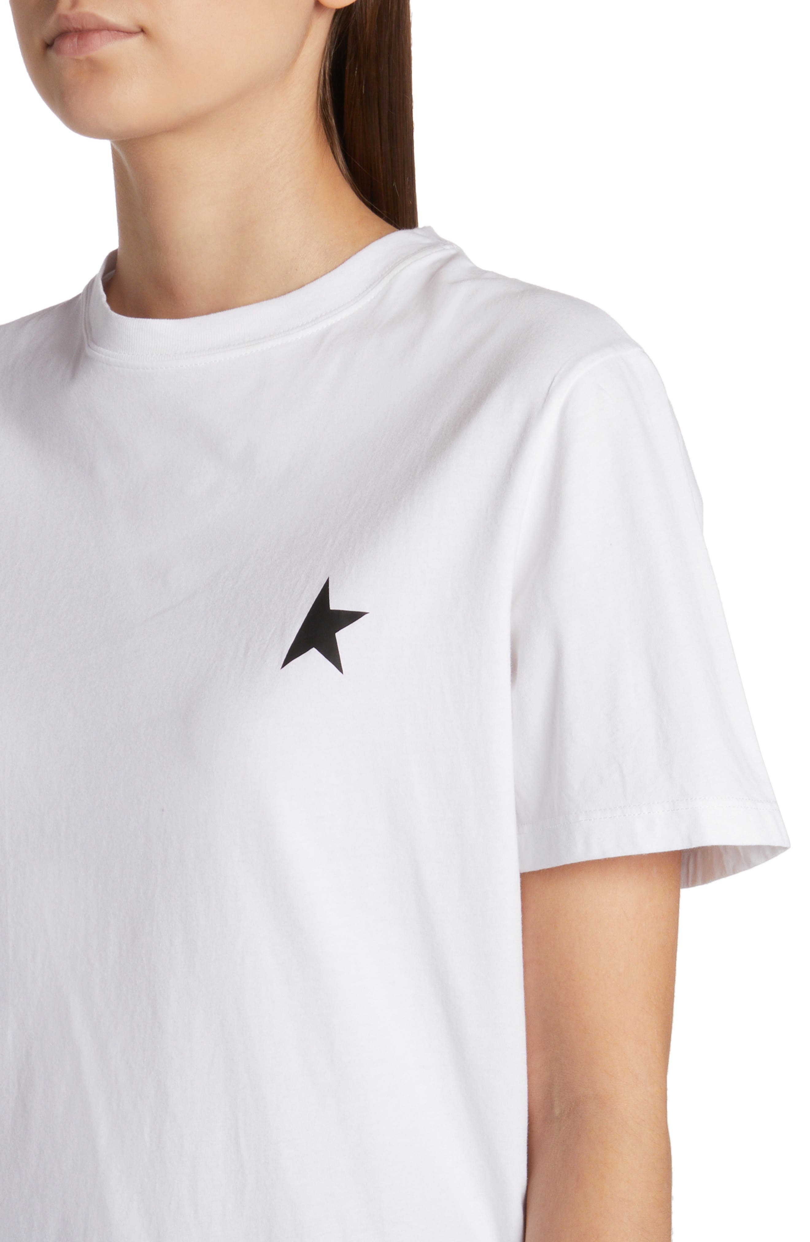 Golden Goose Regular Fit Small Star Logo Graphic T-Shirt in Optic White/Black at Nordstrom - 4