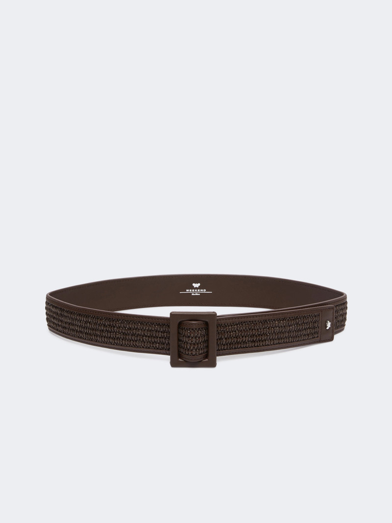 BOCCA Raffia effect belt - DARK BROWN 4