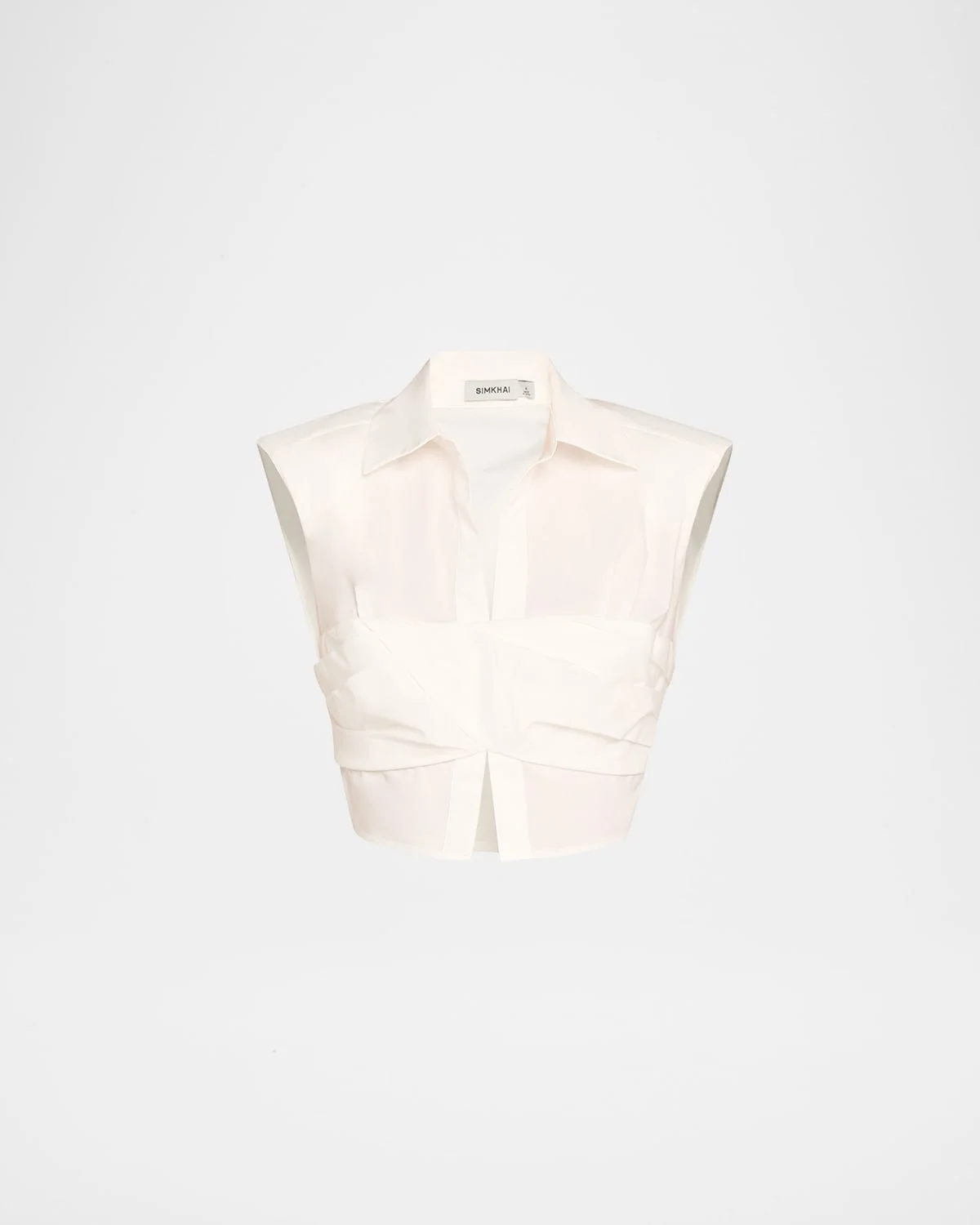 Emie Cropped Box-Sleeve Cotton Poplin Top - 1