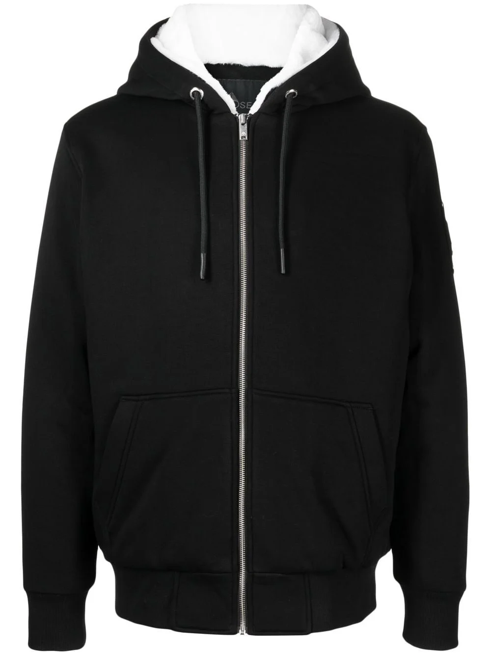 logo-plaque zip-up hooded jacket - 1
