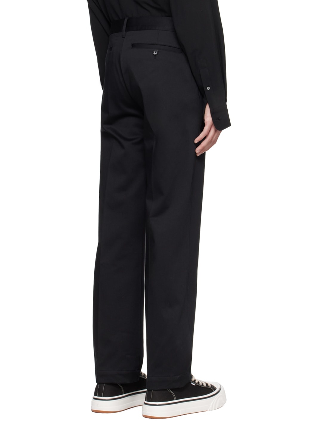 Black Button-Fly Trousers - 3