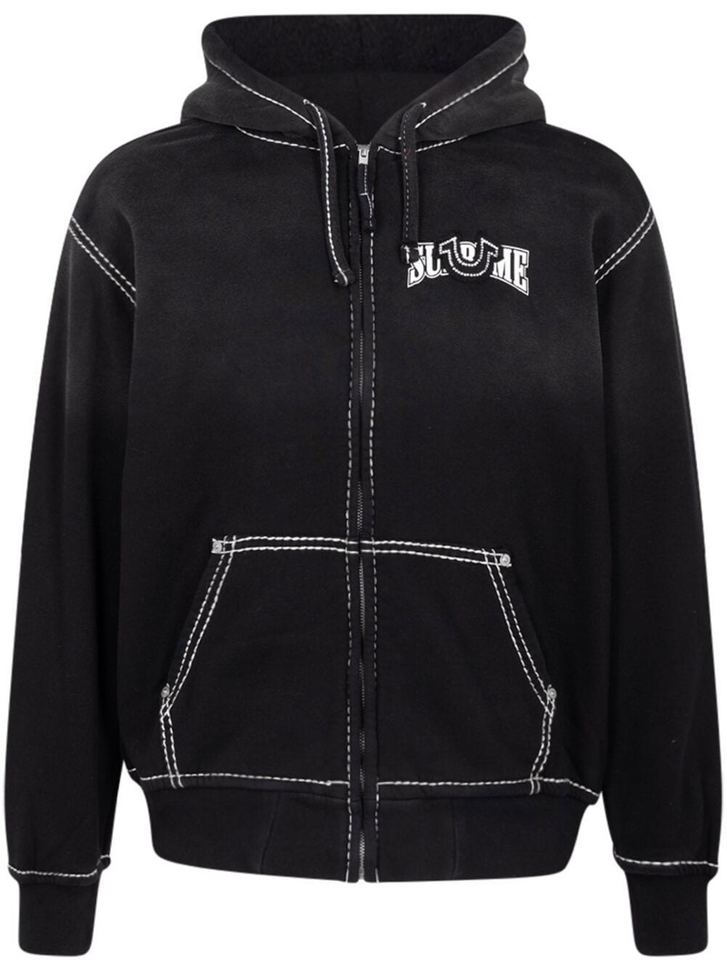 대조 스티치 zip-up 후드 - 1