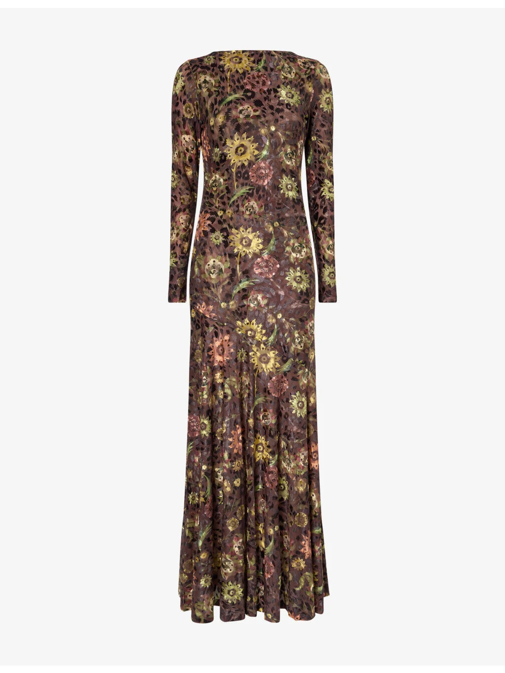 Alin Floral-Pattern Mesh Maxi Dress - 1