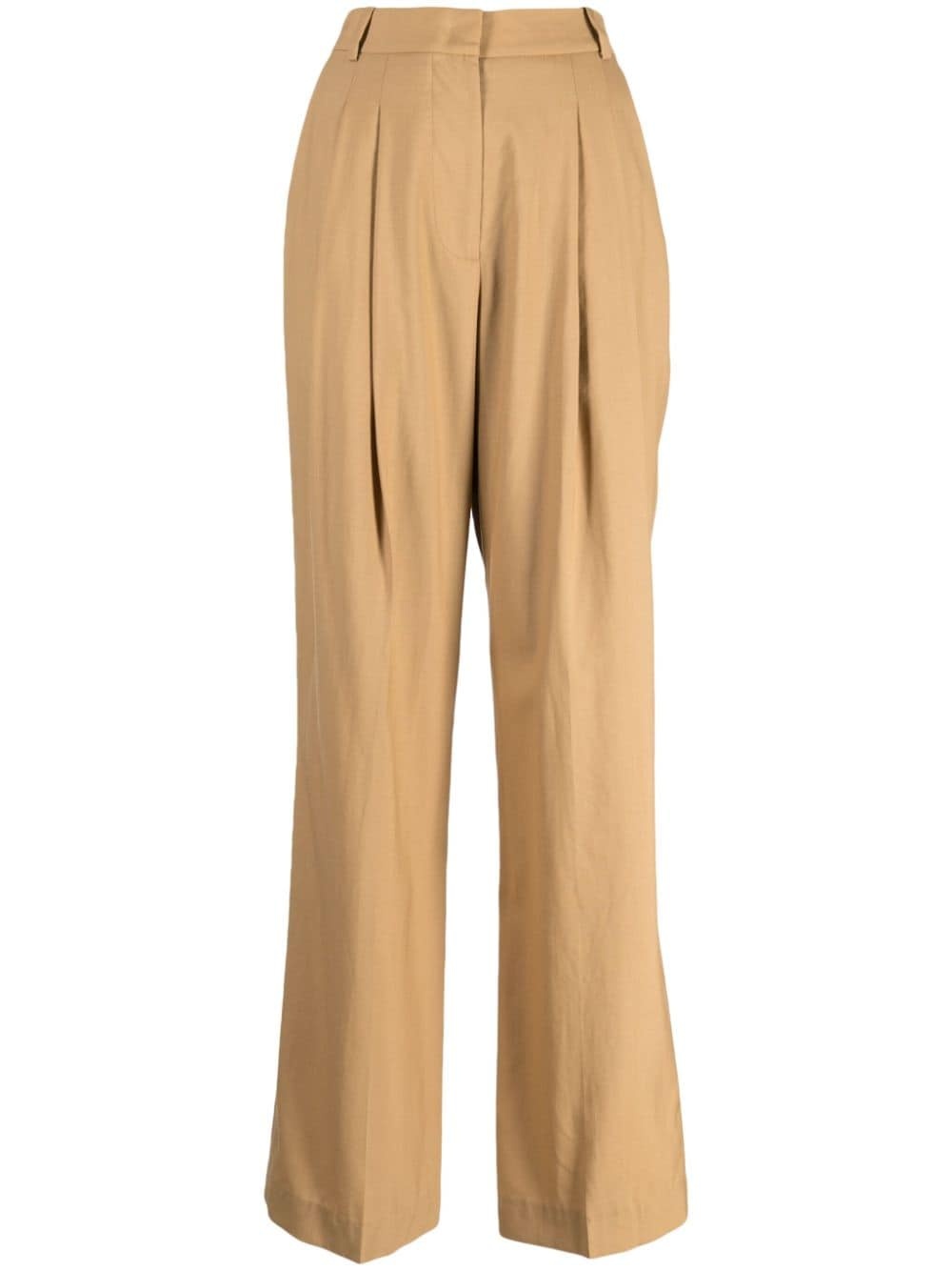 straight-leg wool trousers - 1