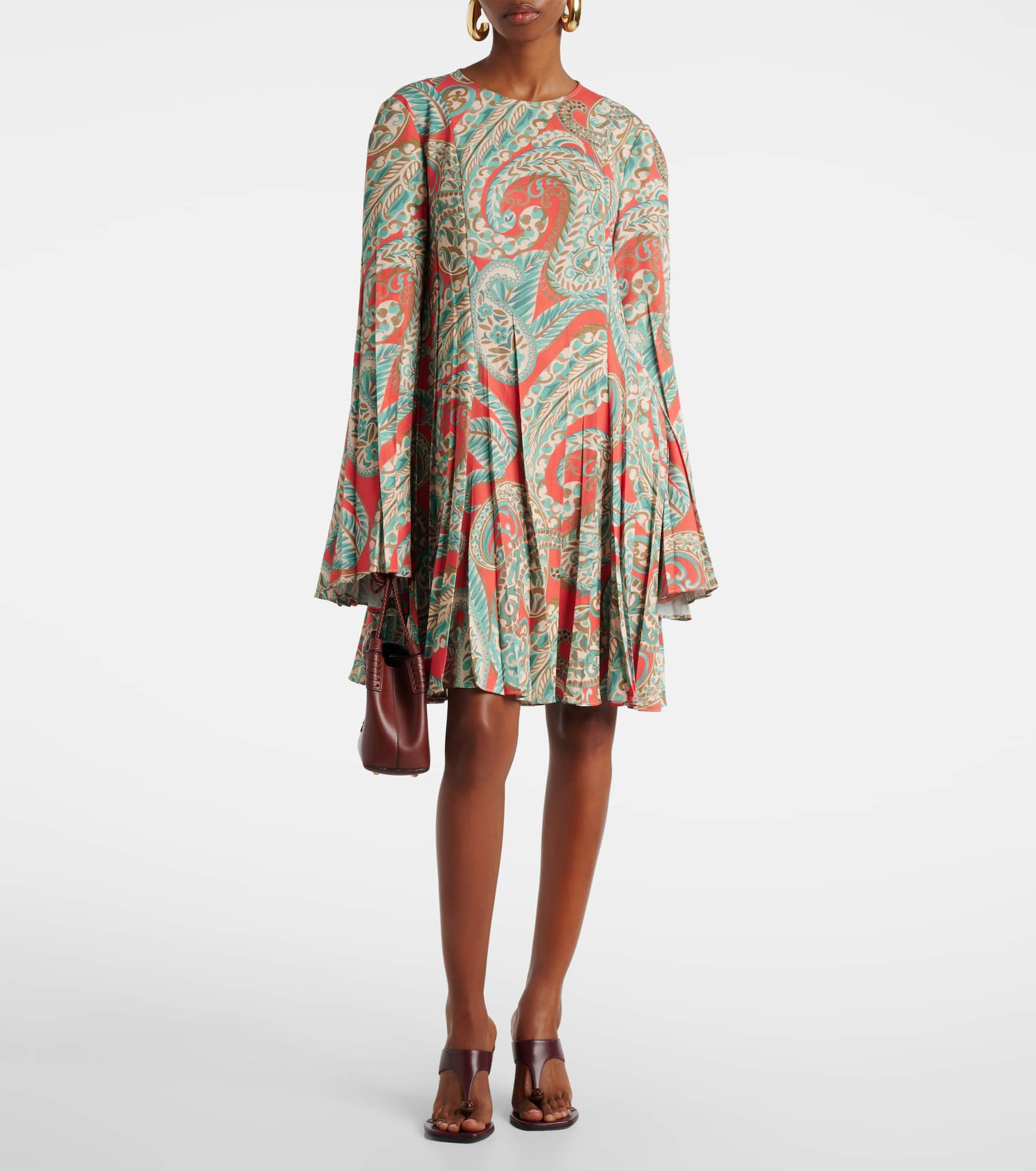 Paisley pleated minidress - 2