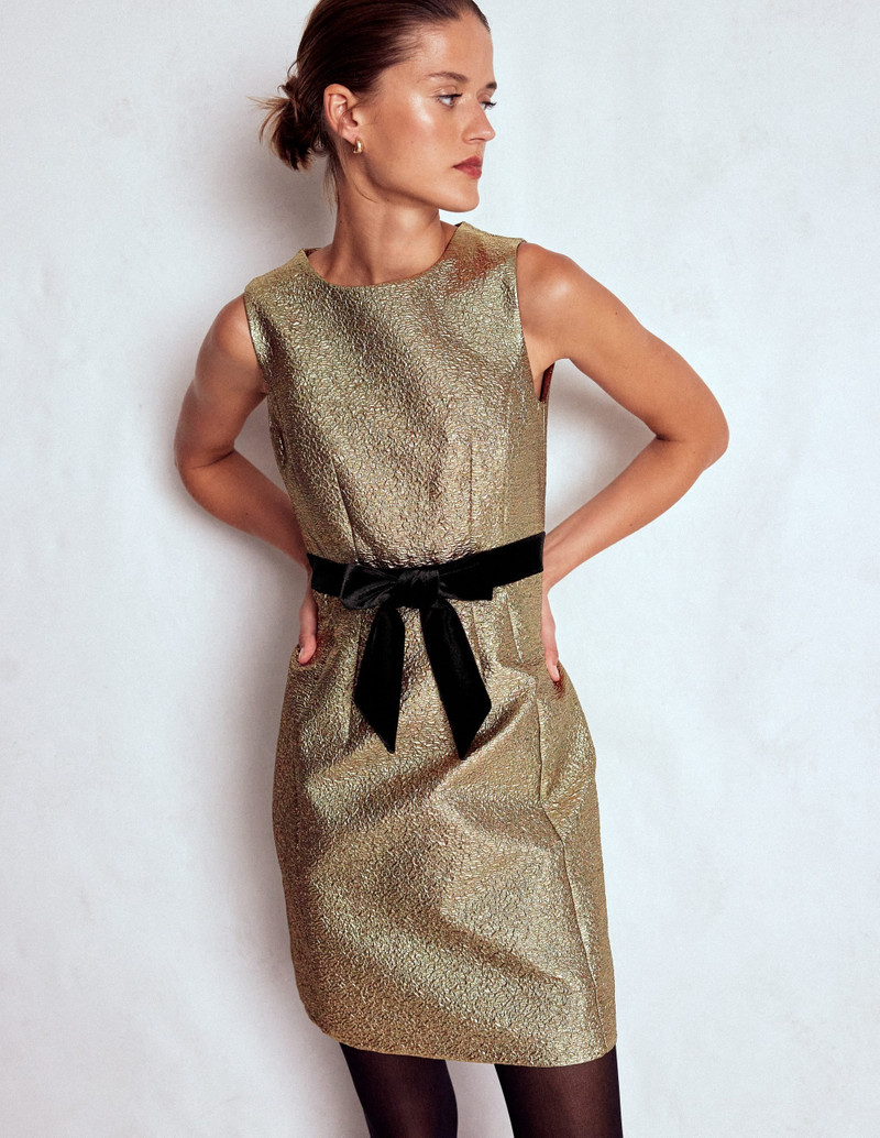 Gold Metallic Shift Dress-Gold Metallic 6