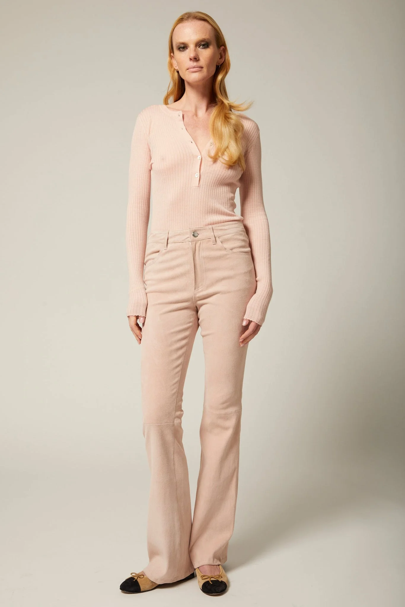 SUEDE 5 POCKET MICRO FLARE - 1