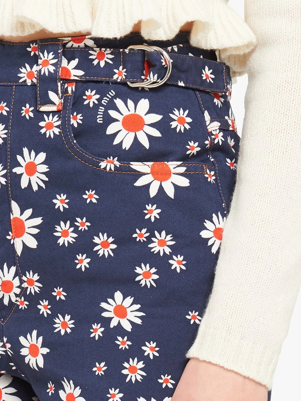 floral print flared trousers - 5