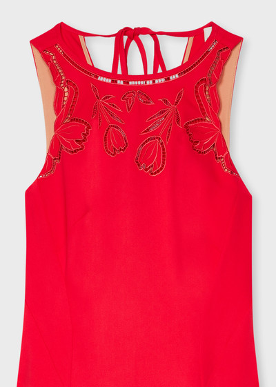 Paul Smith Women's Red Sleeveless Dress with Cutout Neckline outlook