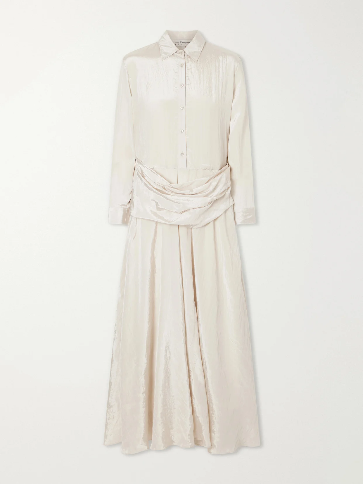 Draped Crinkled-satin Midi Dress - 1