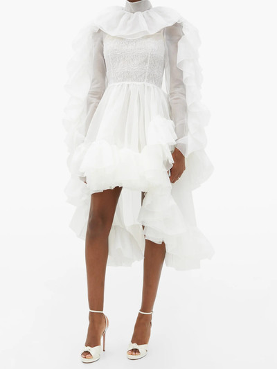 Christopher Kane Ruffled dip-hem silk-organza dress outlook