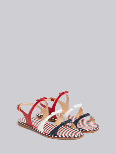 Thom Browne Multicolor Vitello Calf Leather Cord Trimmed Leather Sole 3-Bow Slingback Sandal outlook