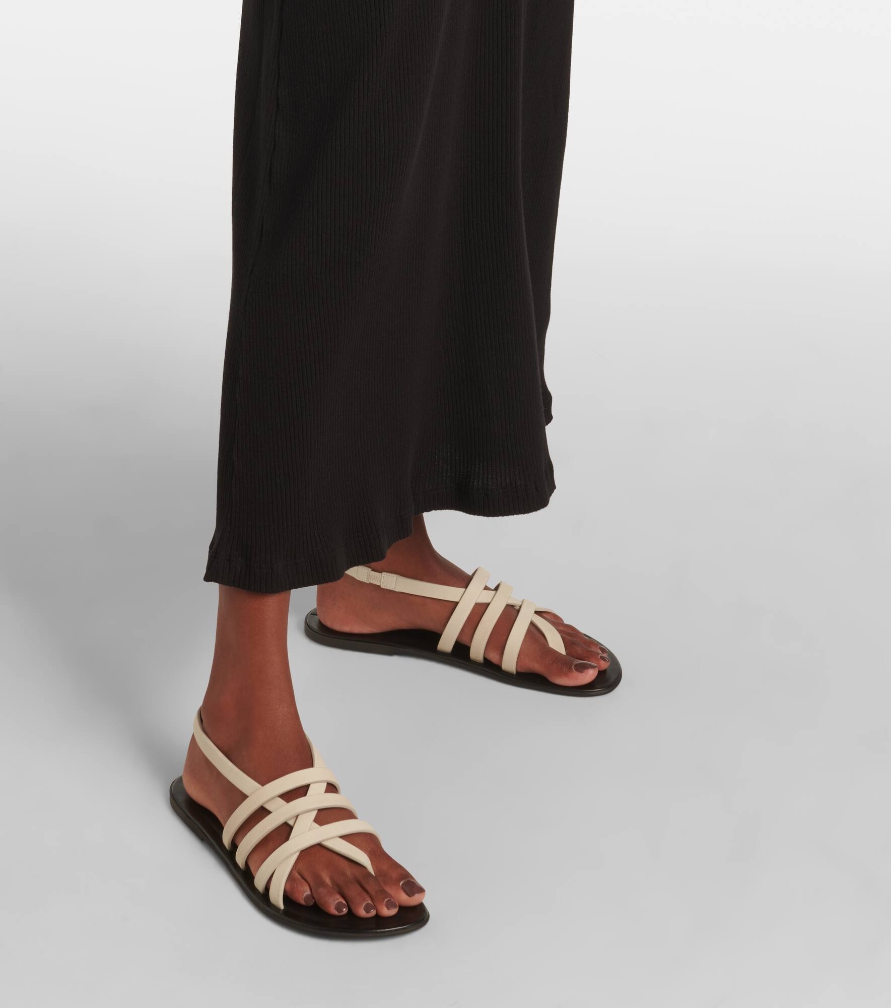 Line leather slingback sandals - 4