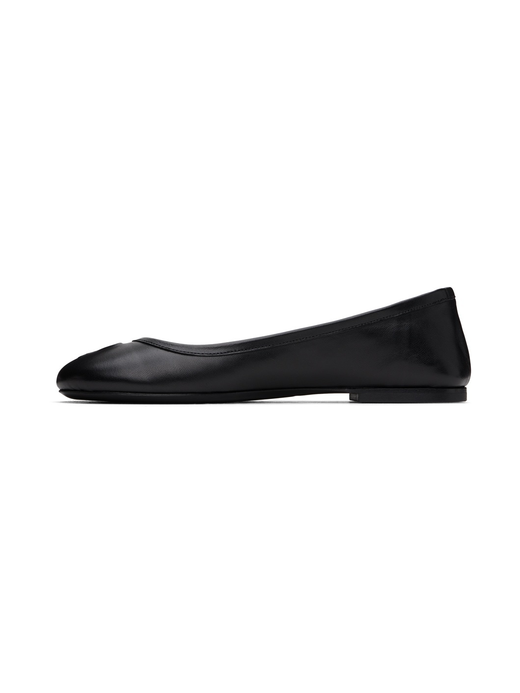 Black Round Toe Ami De Cœur Ballerina Flats - 3