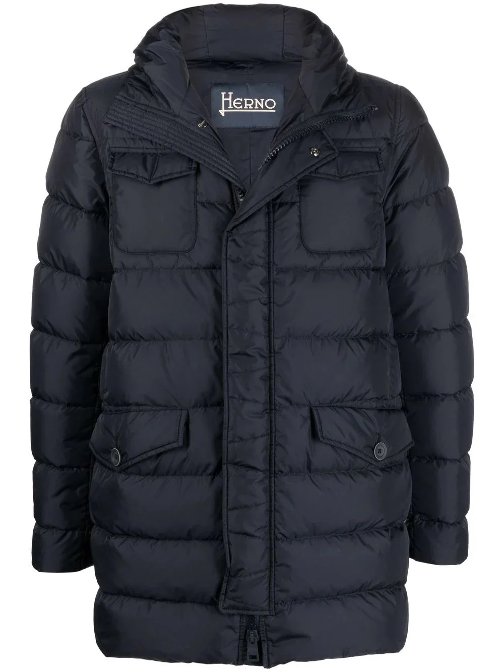 quilted down padded coat - 1