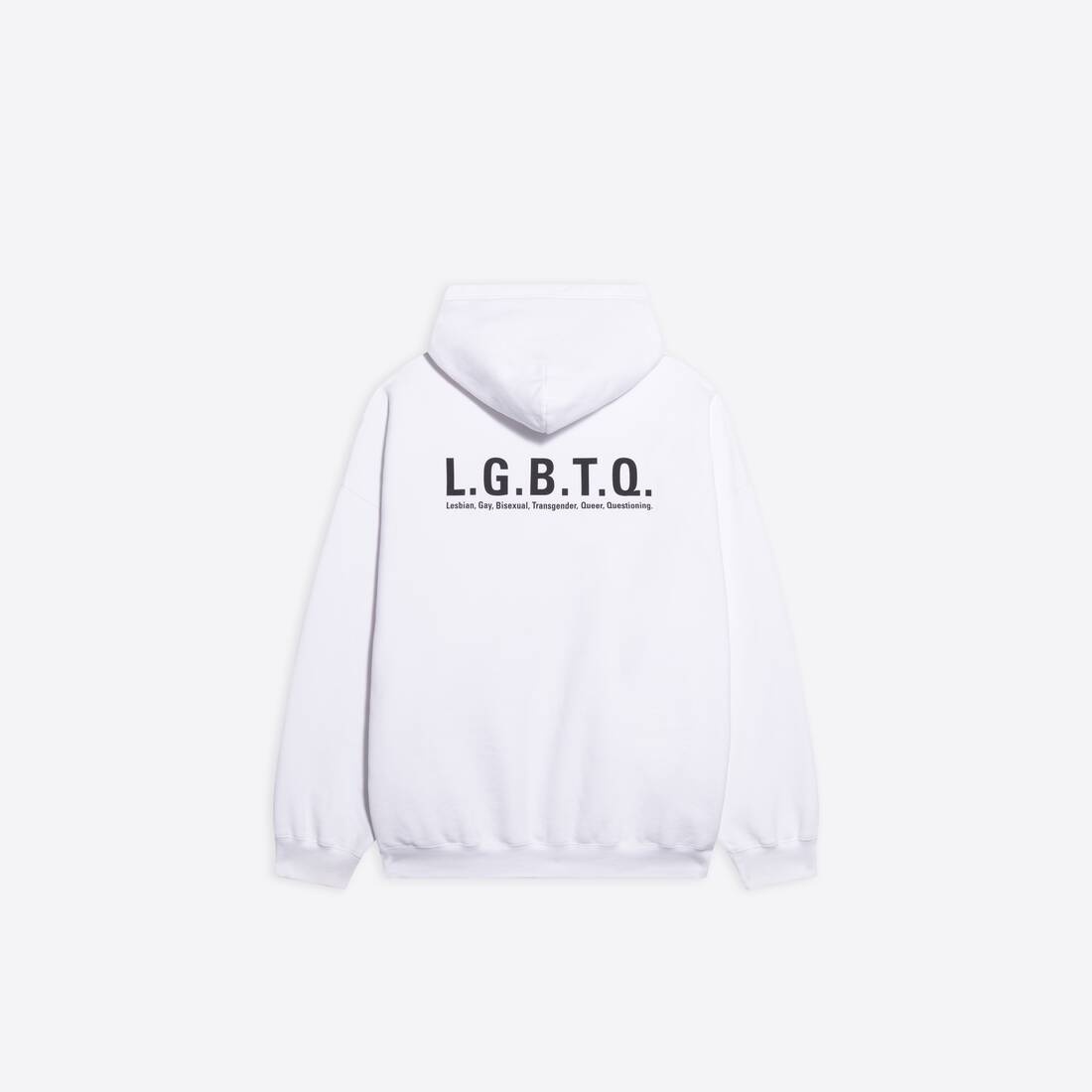 Lgbtq Boxy Hoodie in White/black - 2