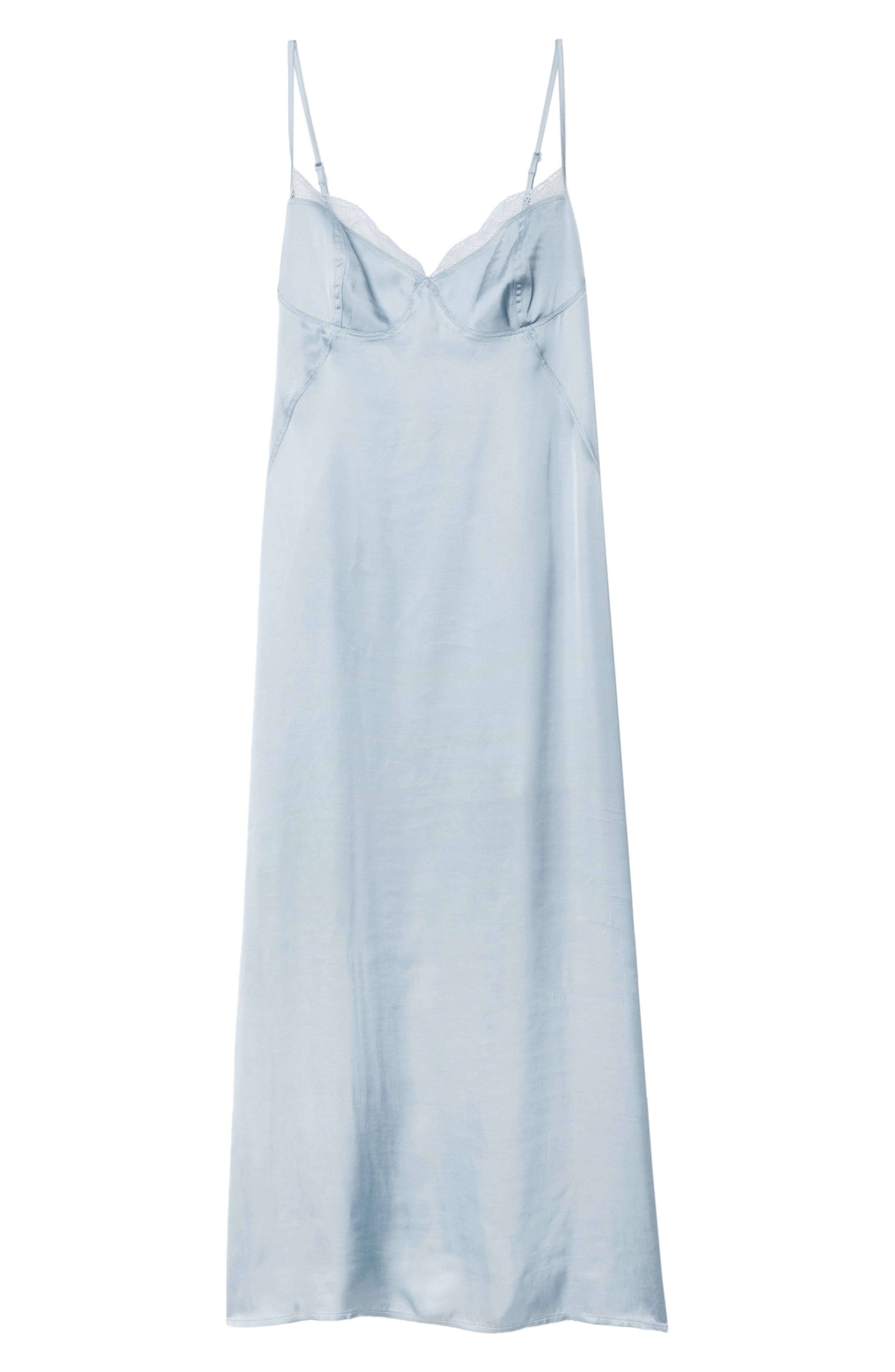 Zadig & Voltaire Rialta Satin Slipdress in Cloud at Nordstrom - 4