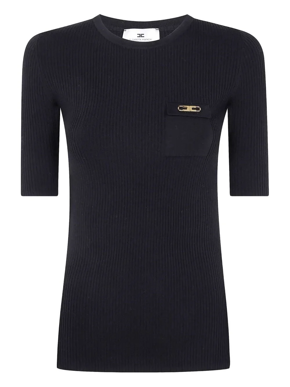 The Long Sleeve Ribbed T-Shirt by Elisabetta Franchi combines elegance and comfort in the sweater ca - 1