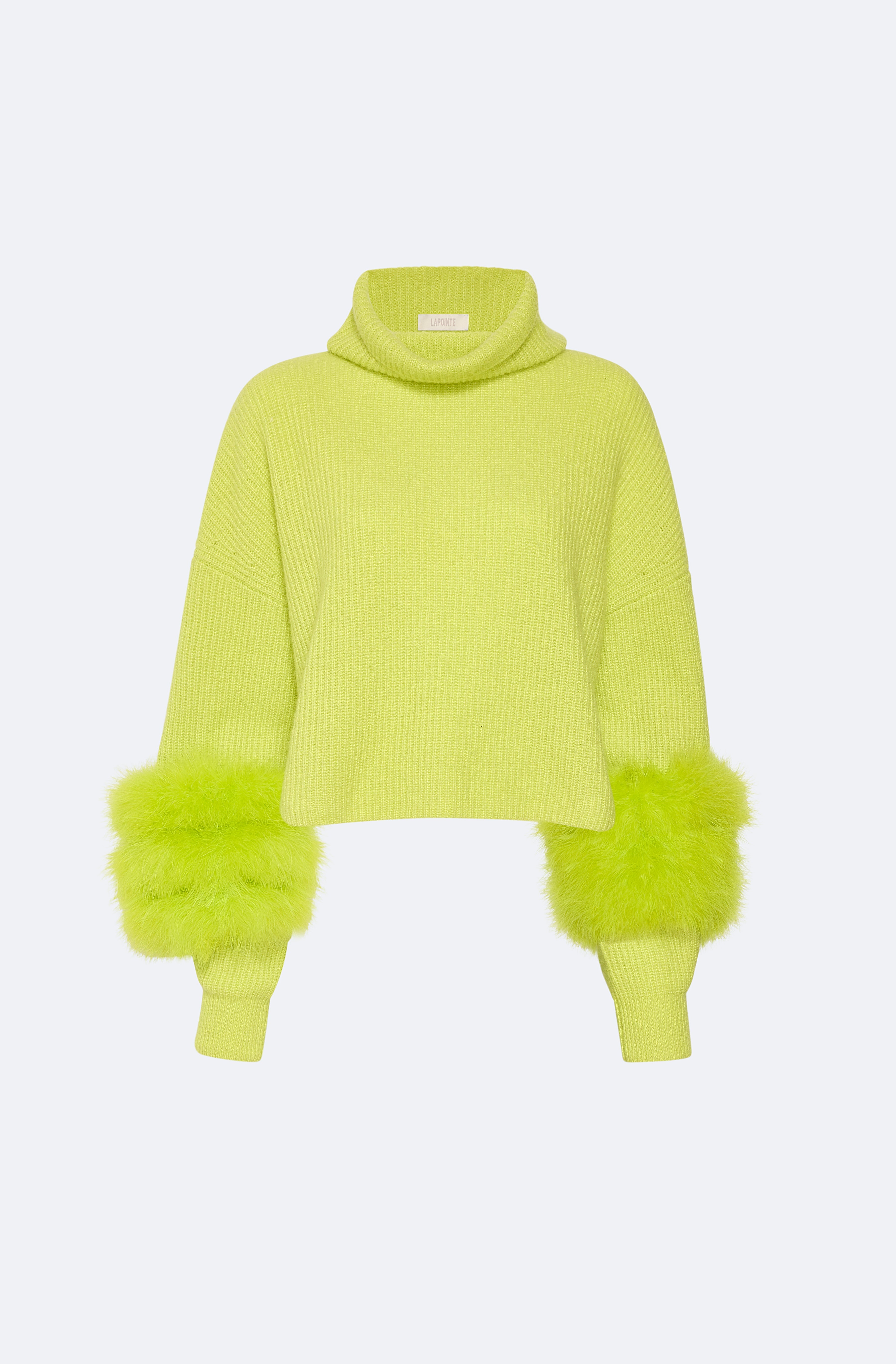 Cashmere Turtleneck Sweater With Marabou - 1