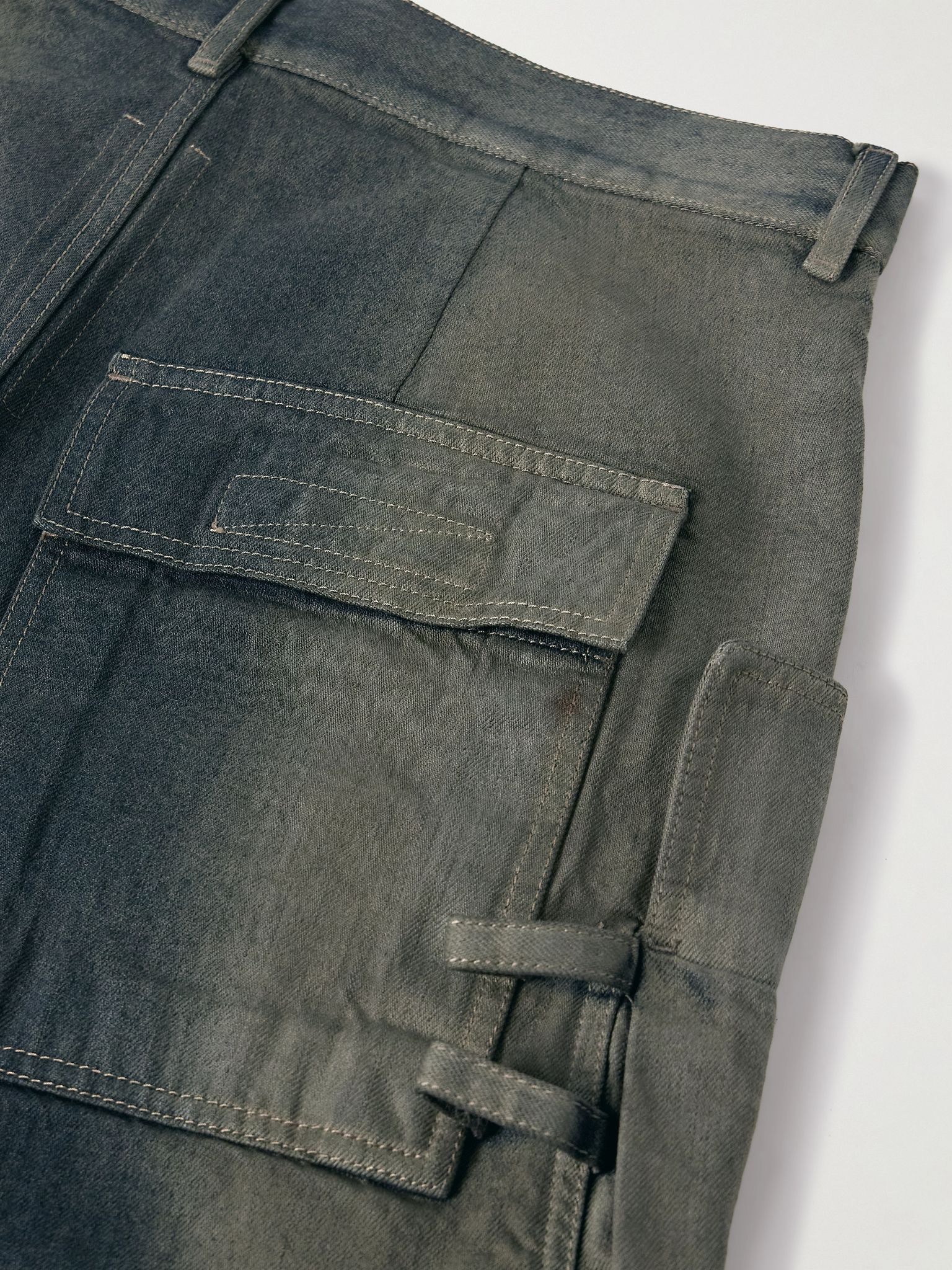 Stefan Straight-Leg Distressed Denim Cargo Shorts Blue - 5