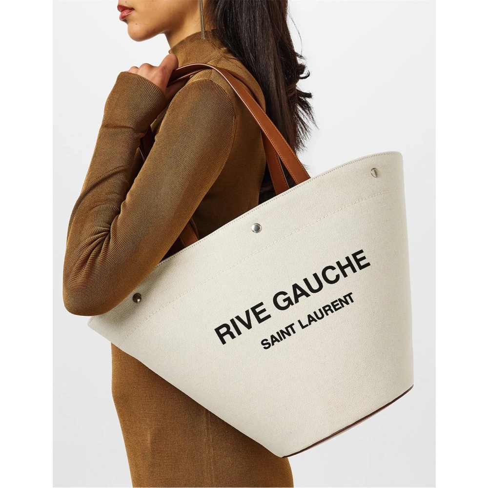 トートバッグ Saint Laurent Biscuit canvas Panier shopping bag SAINT LAURENT LOGO PANIER TOTE BAG | miinto | REVERSIBLE