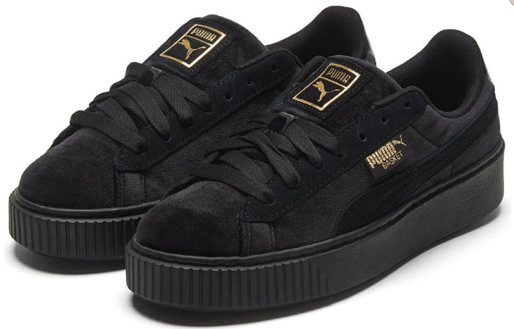 (WMNS) PUMA Platform Velvet 'Black Gold' 373935-01 - 3