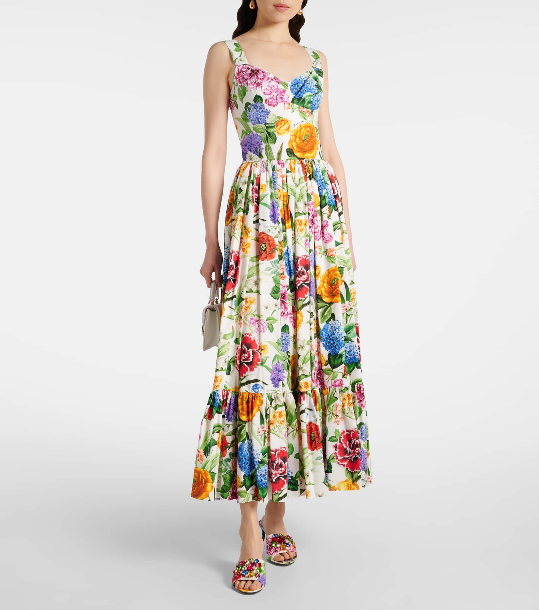 Kiera floral embellished brocade mules - 3