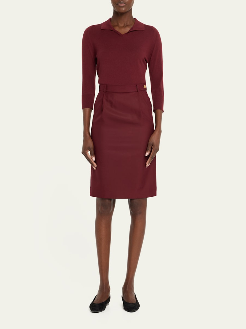 Loro Piana Lizzy Pleated Silk Skirt outlook