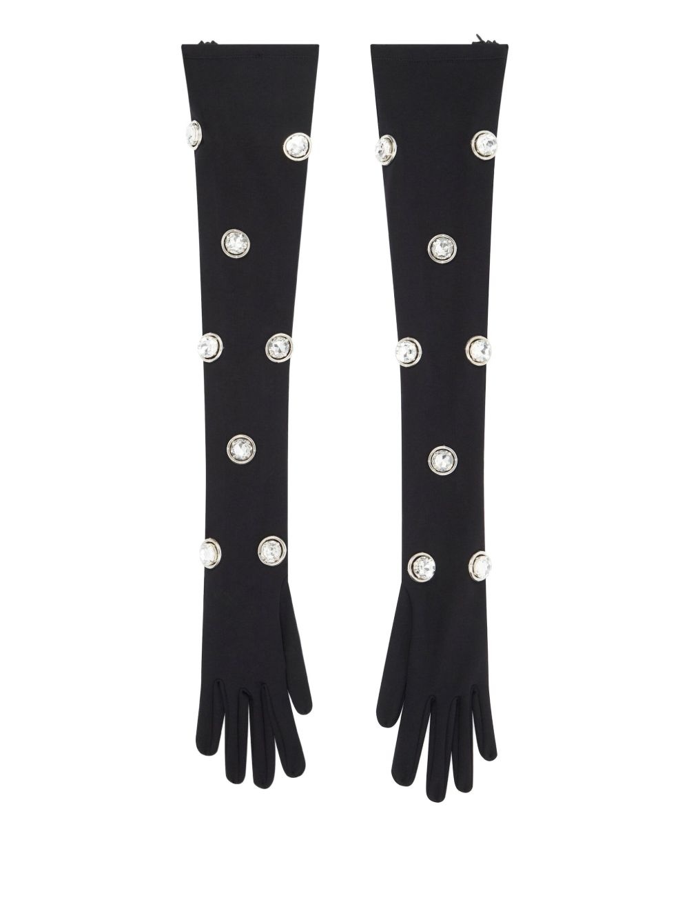 crystal-embellished long gloves - 1