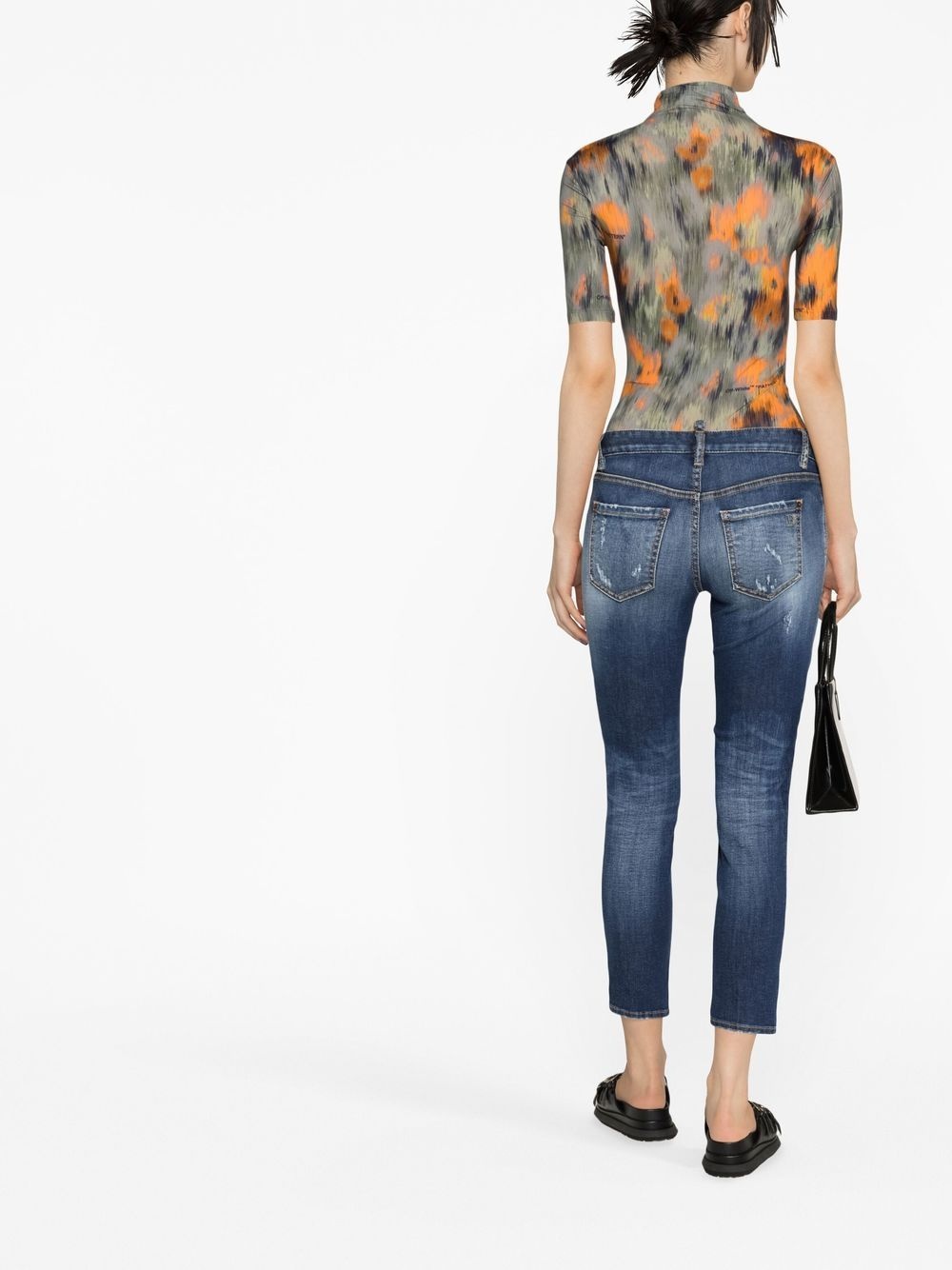 low-rise skinny-leg cropped jeans - 4