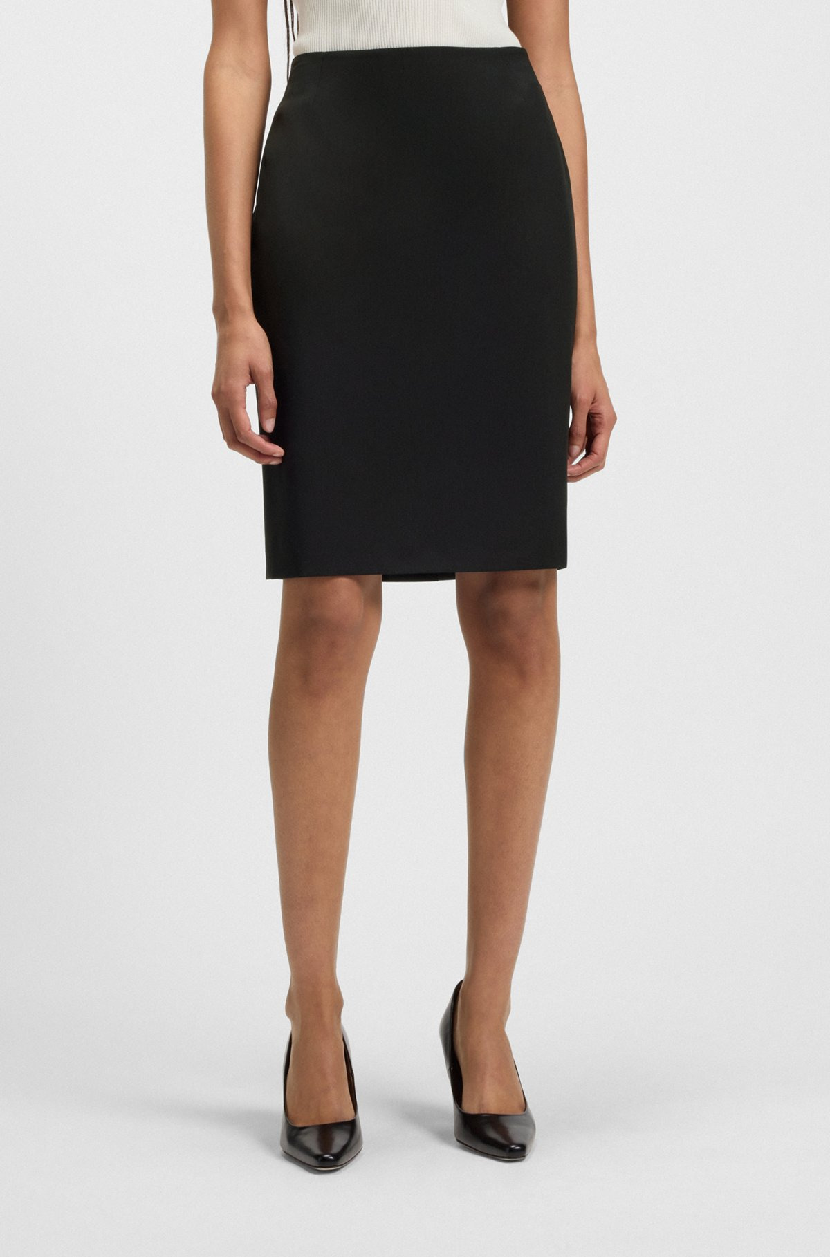 SLIM-FIT PENCIL SKIRT IN VIRGIN WOOL - 2