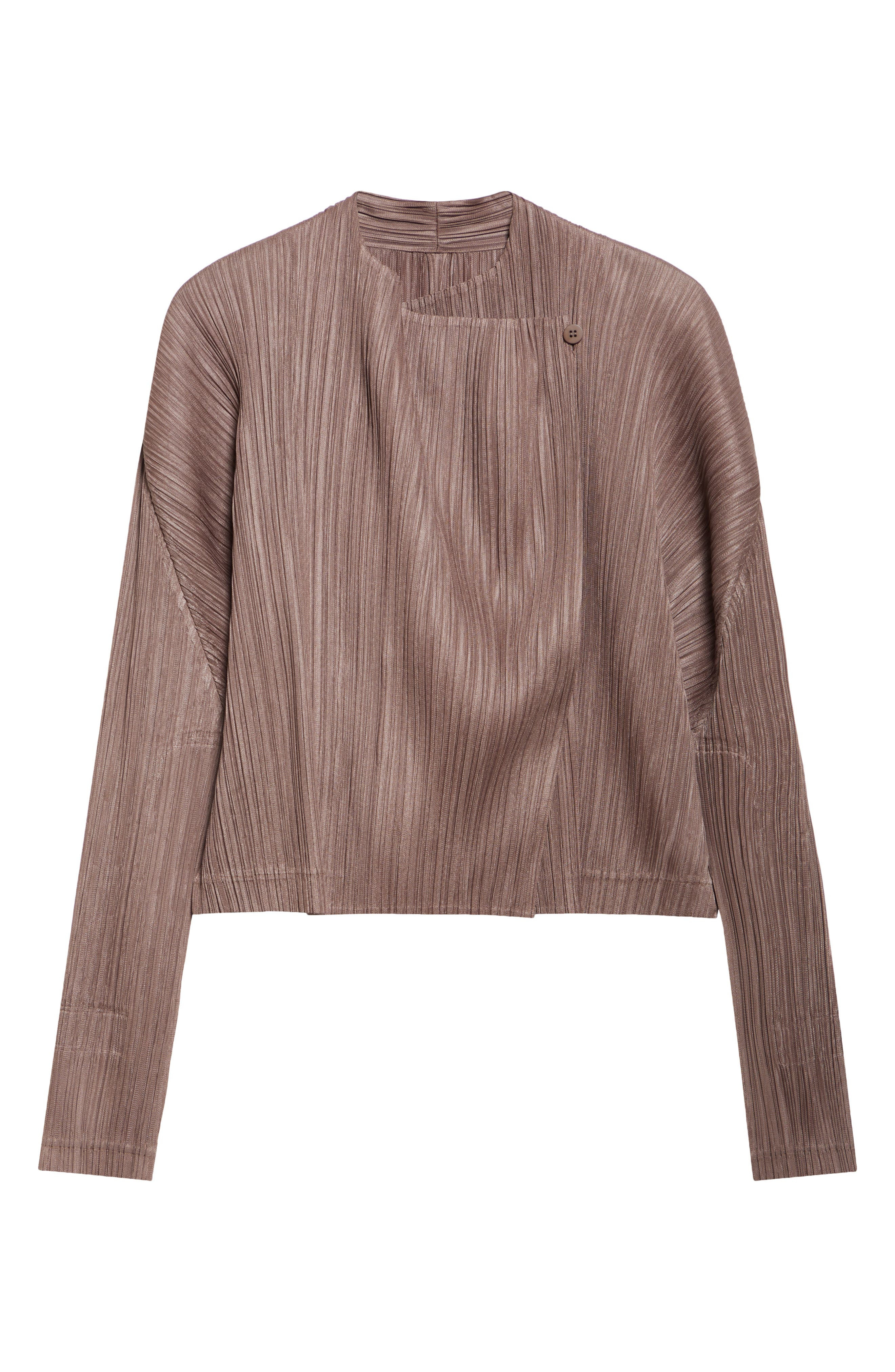 Pleats Please Issey Miyake Pleated Jacket in Brown at Nordstrom - 7