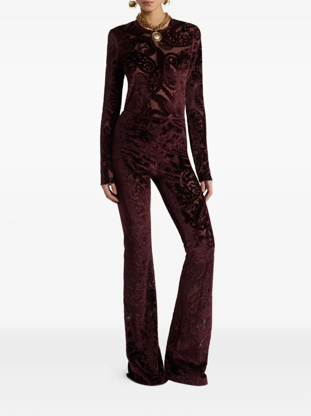 Etro Women Flared Trousers With Jacquard Effect - 2