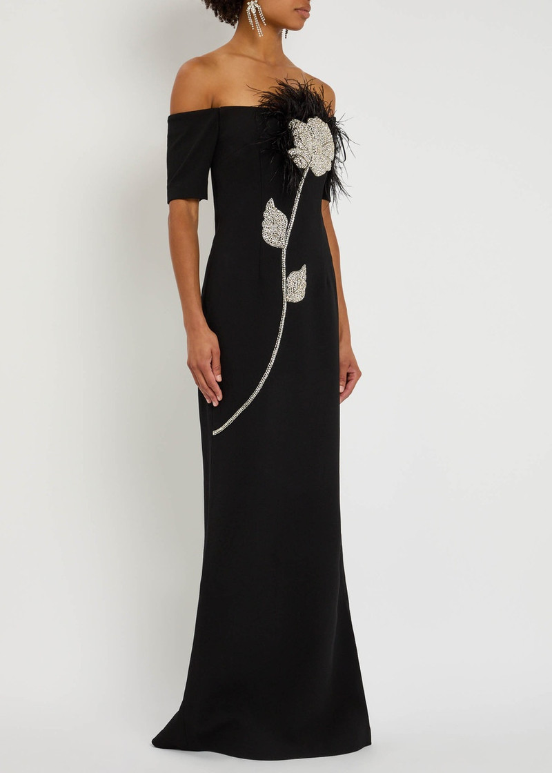 REBECCA VALLANCE Rebecca Vallance Starlight Embellished Crepe Gown outlook