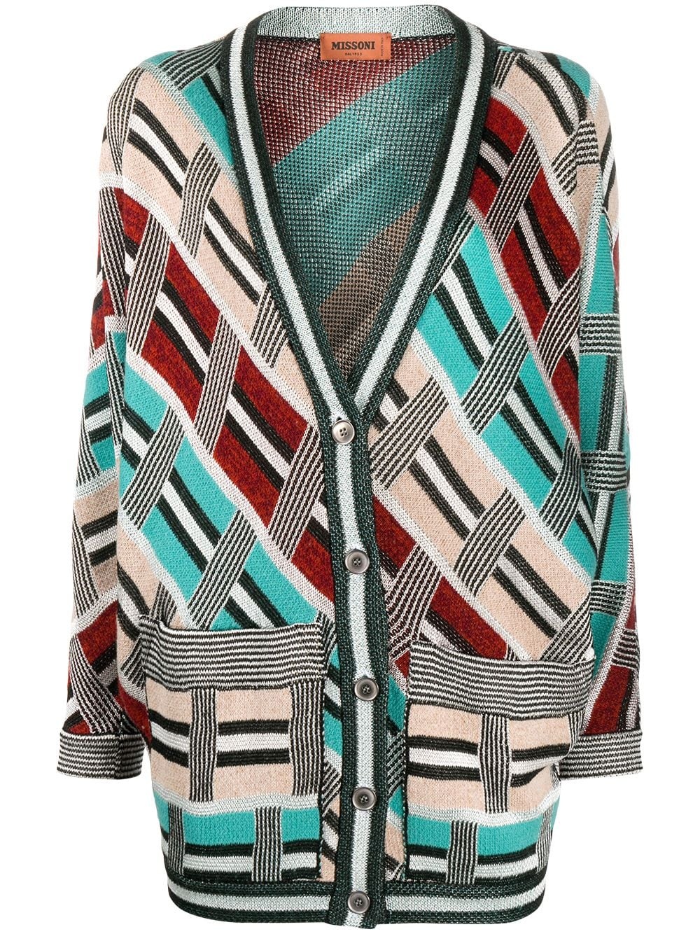 abstract pattern cardigan - 1