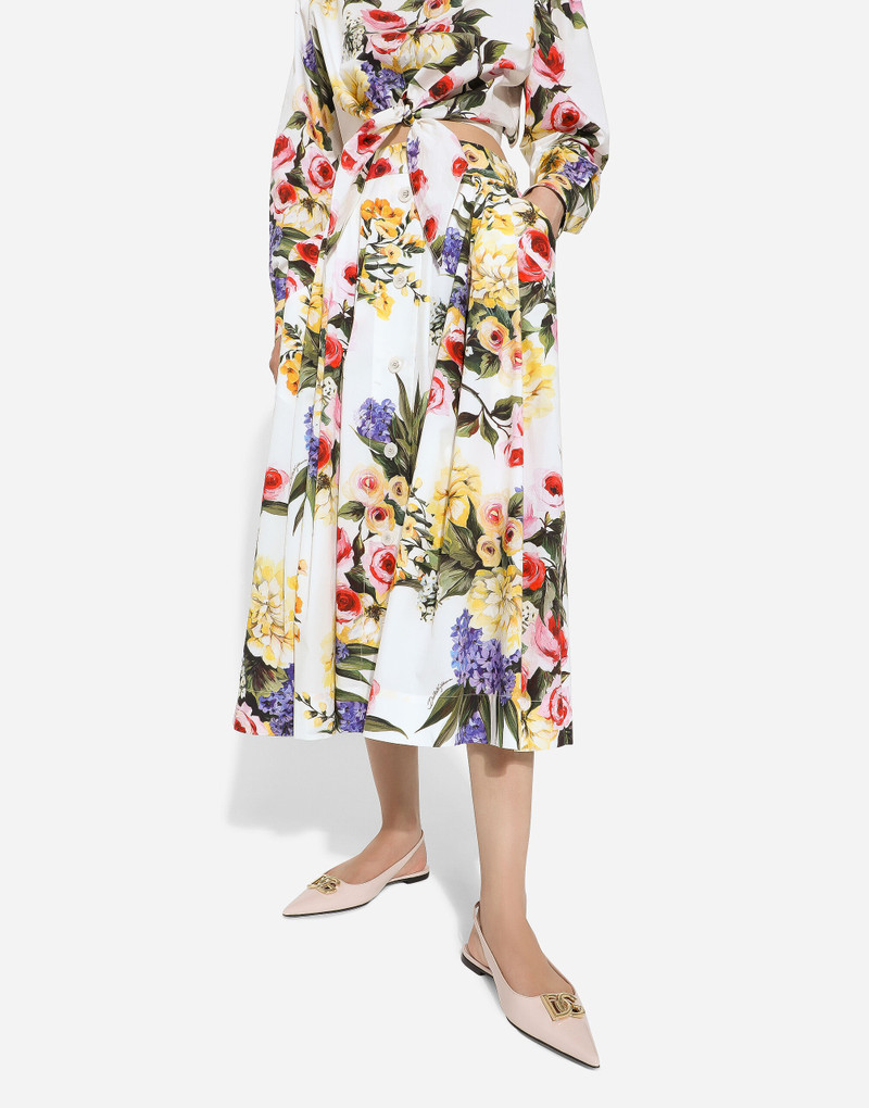 Garden-printed cotton circle skirt 4