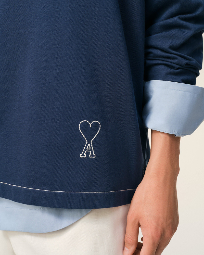 BLUE COTTON LONG SLEEVES AMI DE COEUR POLO 4