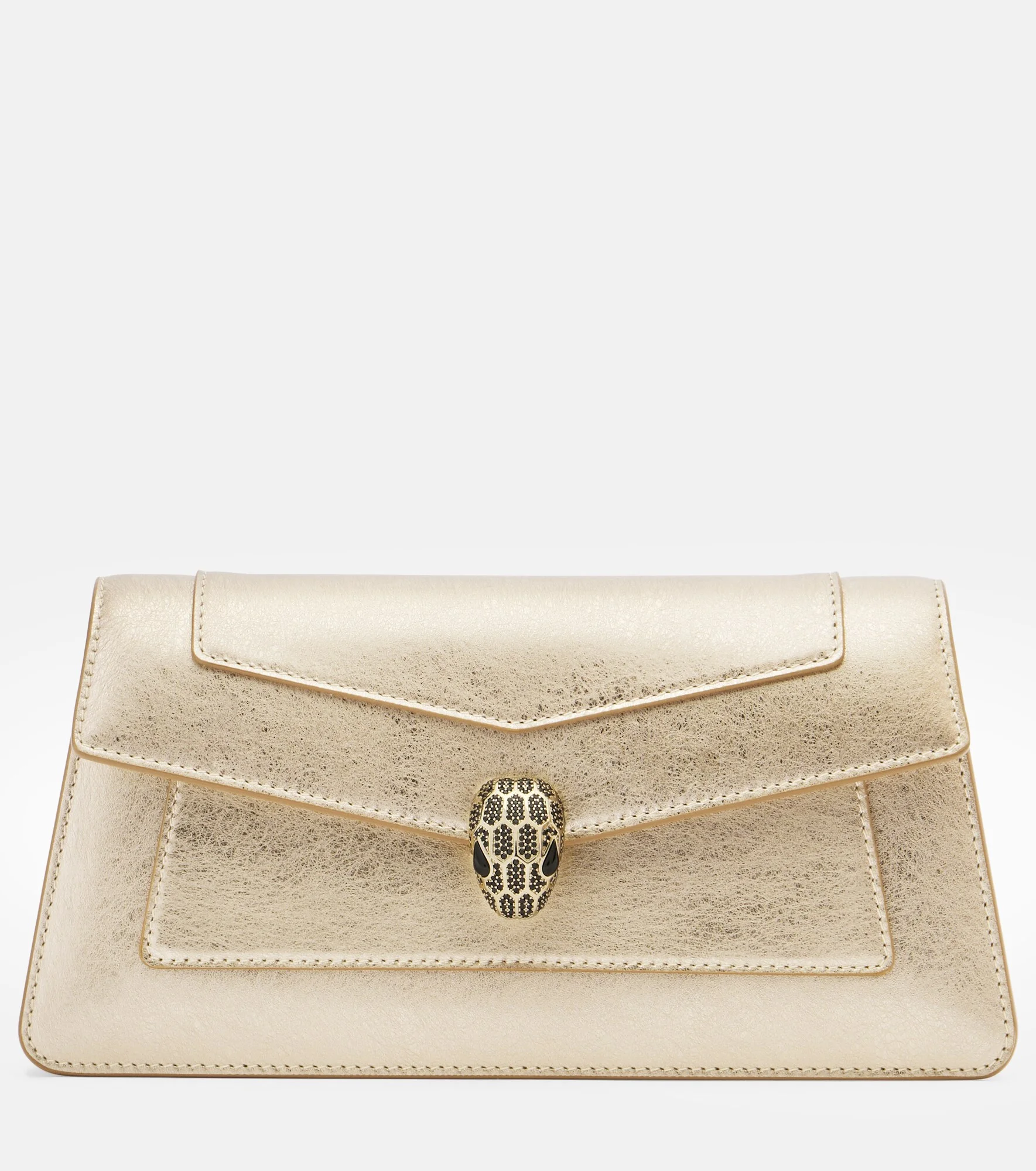 Serpenti Forever metallic leather clutch - 1