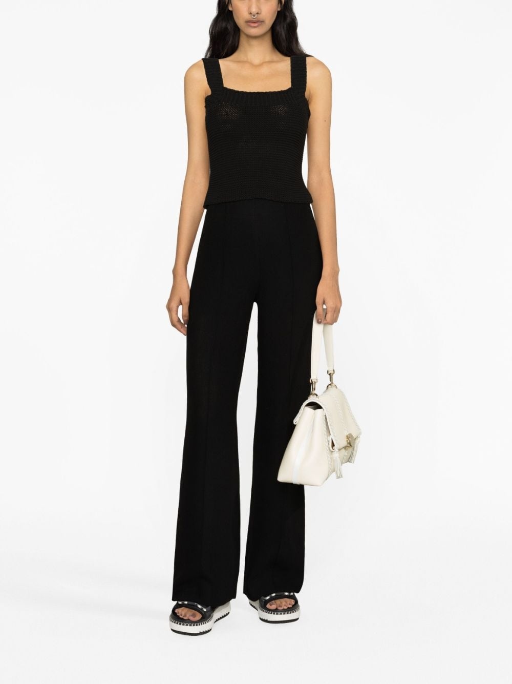 high-waist flared trousers - 2