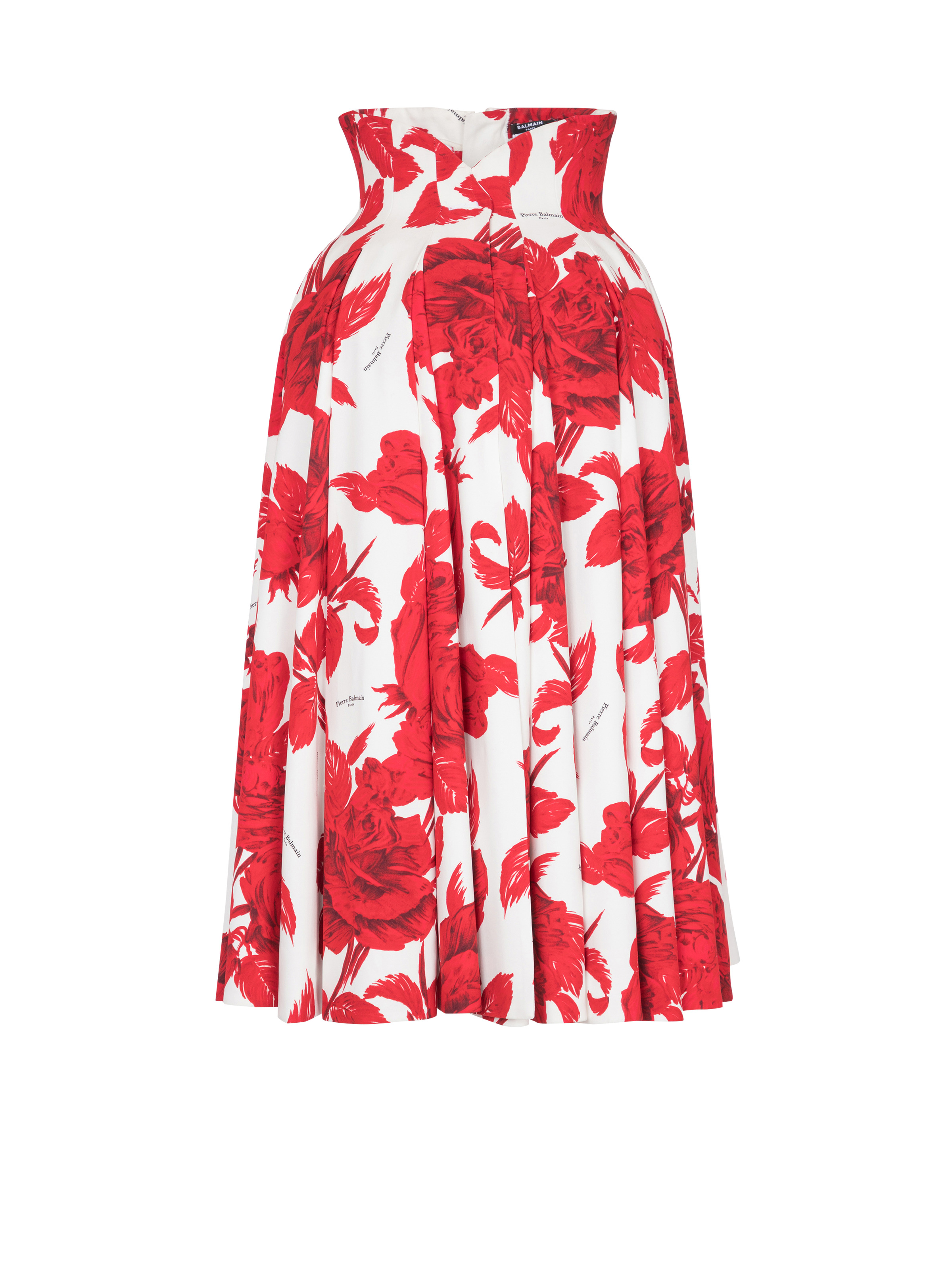 Long pleated crepe tulip skirt - 1
