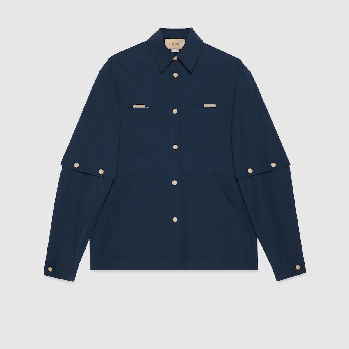 Cotton nylon shirt with embroidery - 1