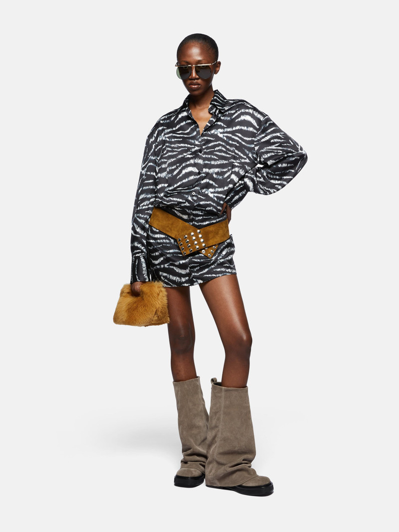 THE ATTICO SILVYE'' BLACK AND WHITE MINI DRESS outlook